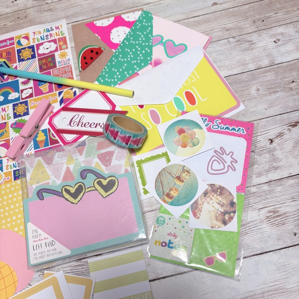 Summer Themed Junk Journal & Planner Decor Supplies Kit Scrapbook Lot Stationery - Picture 5 of 12